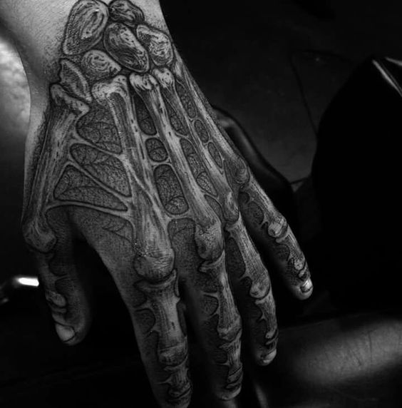 en la mano esqueleto 4 - tatuajes en la mano