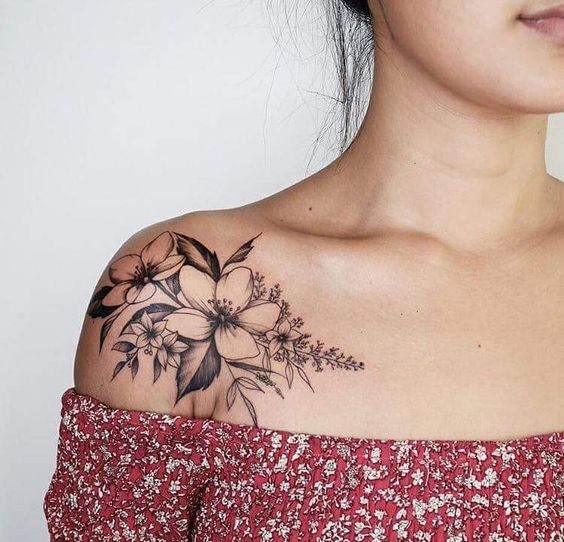 hombro para mujeres 5 - Tatuajes de sol y luna