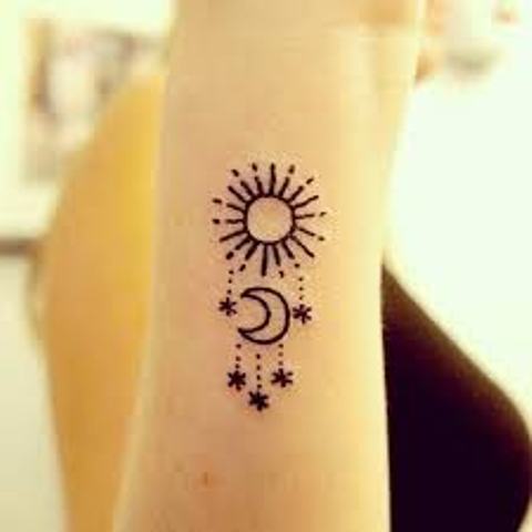 pequeños de sol y luna 1 - Tatuajes de sol y luna