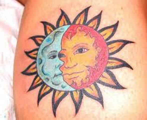 sol y luna juntos 2 - Tatuajes de sol y luna