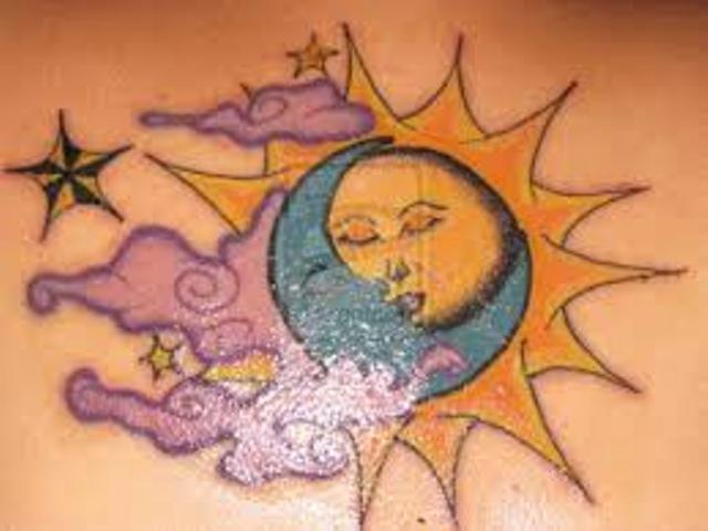 sol y luna juntos - Tatuajes de sol y luna