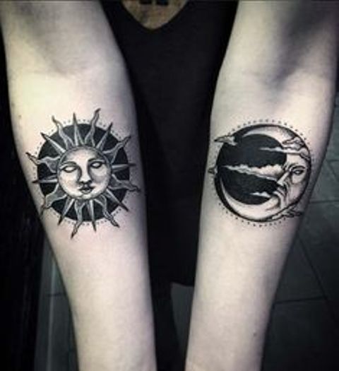 sol y luna para parejas 1 - Tatuajes de sol y luna