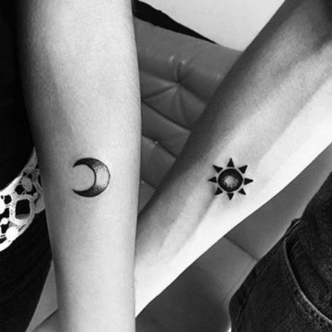 sol y luna para parejas - Tatuajes de sol y luna