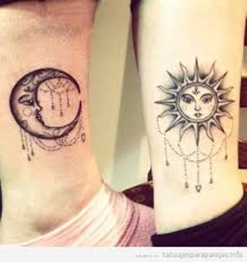 un sol y una luna 2 - Tatuajes de sol y luna