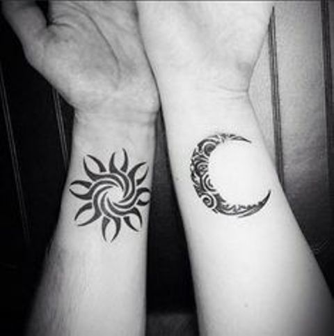 un sol y una luna - Tatuajes de sol y luna
