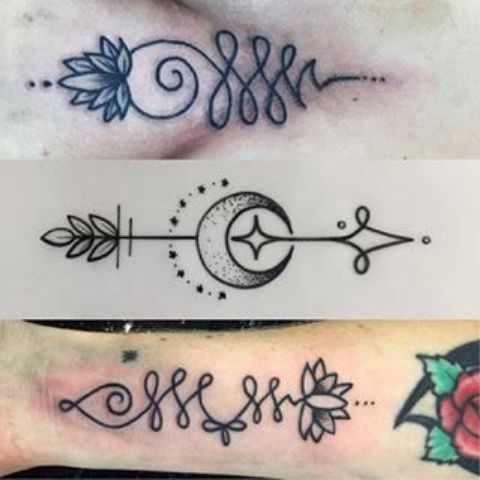 de unalome con luna 4 - Tatuajes de Unalome