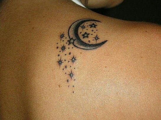 luna y estrellas 5 - tatuajes de luna