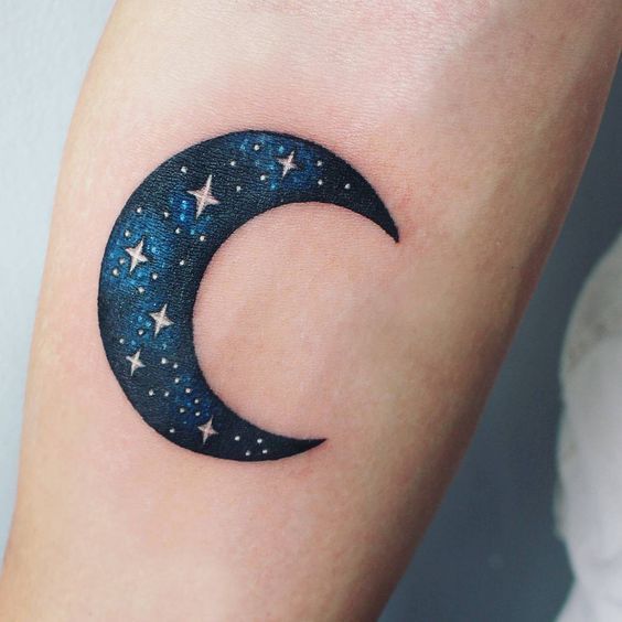 luna y estrellas 7 - tatuajes de luna