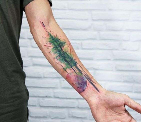 acuarela en el brazo 2 - tatuajes en acuarela