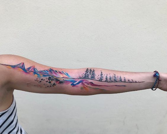 acuarela en el brazo 6 - tatuajes en acuarela