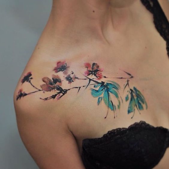 acuarela flores 1 - tatuajes en acuarela