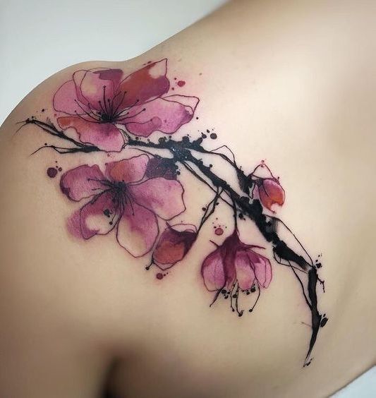 acuarela flores 4 - tatuajes en acuarela