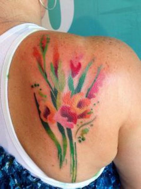 acuarela flores 7 - tatuajes en acuarela
