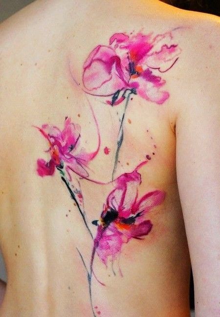 acuarela orquideas 1 - tatuajes en acuarela