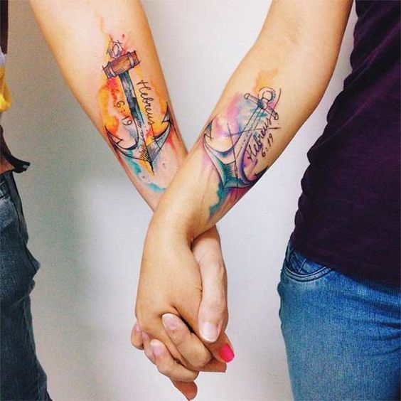 acuarela para parejas 2 - tatuajes en acuarela