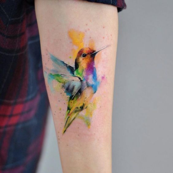 colibri a color 3 - tatuajes de colibrí