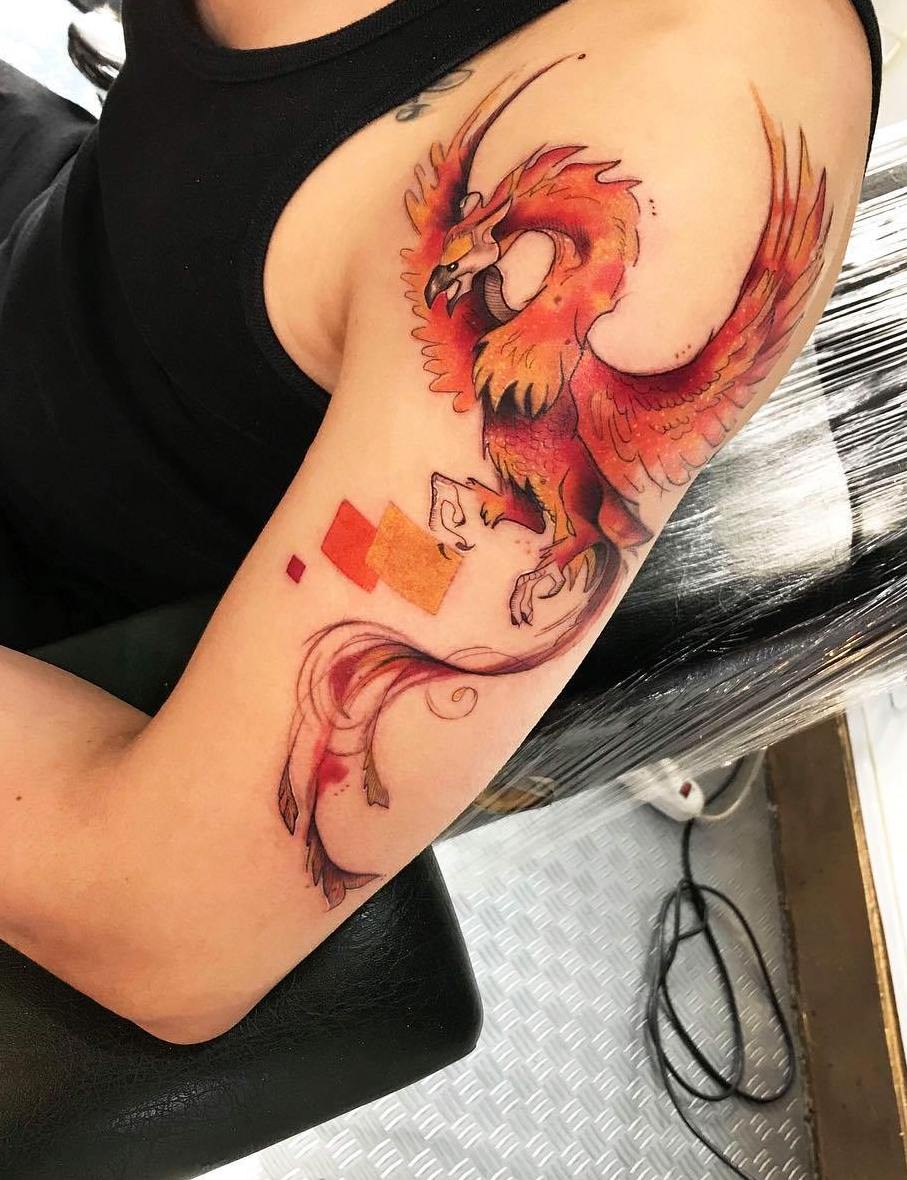 fenix brazo 6 - Tatuajes de ave fénix