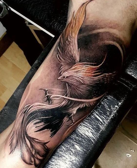 Tatuajes de fenix en el brazo