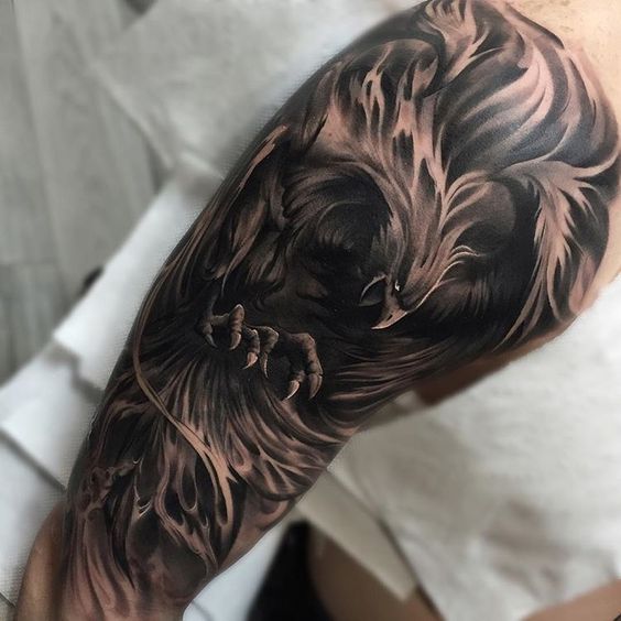 realista brazo fenix 6 1 - Tatuajes de ave fénix