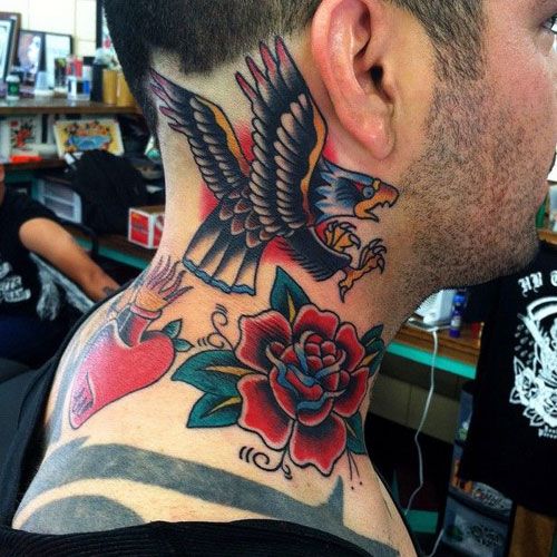 tatuaje de aguila en el cuello 2 - tatuajes de águilas