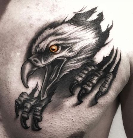 tatuajes de aguilas en el pecho 4 - tatuajes de águilas