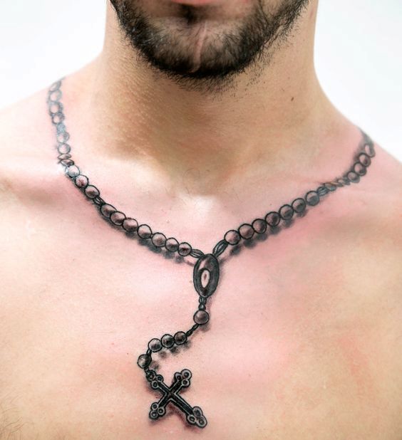 tatuajes de rosarios en el cuello 2 - Tatuajes de rosarios