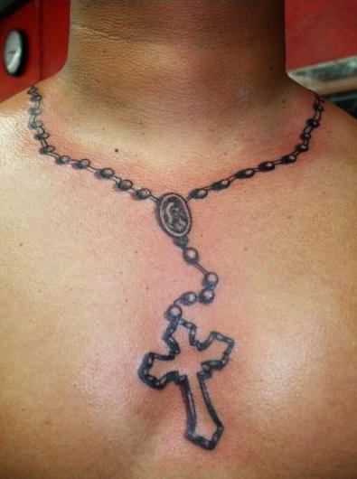 tatuajes de rosarios en el cuello 4 - Tatuajes de rosarios