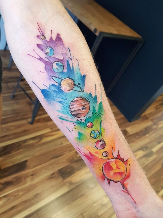 a color 4 - tatuajes de planetas