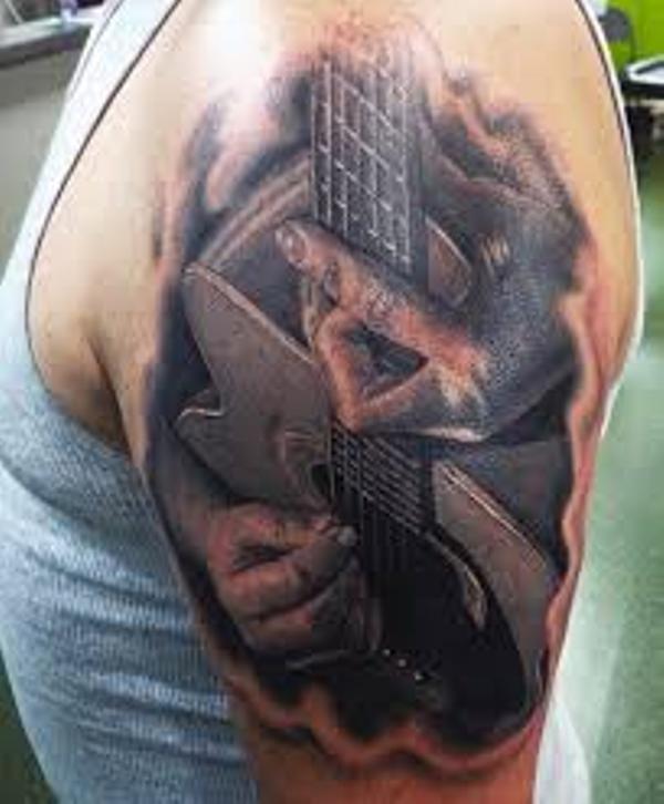 guitarras 3d 4 1 - tatuajes de guitarras