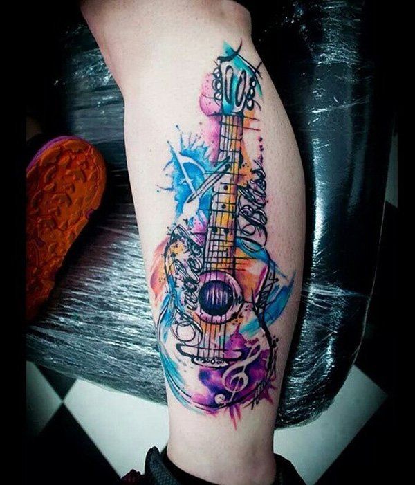 guitarras a color 1 1 - tatuajes de guitarras