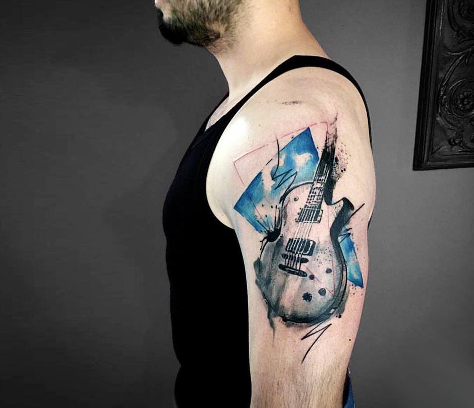 guitarras a color 2 1 - tatuajes de guitarras