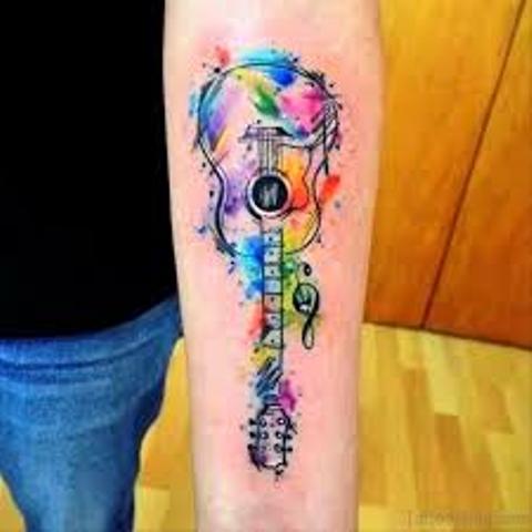 guitarras a color 4 1 - tatuajes de guitarras