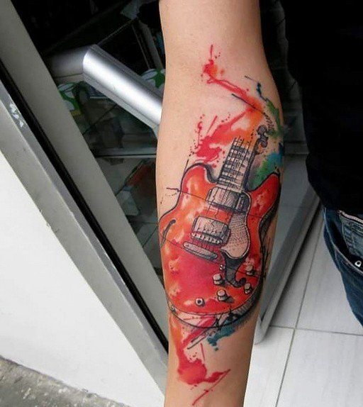 guitarras a color 6 1 - tatuajes de guitarras