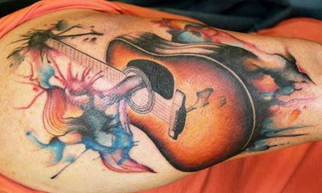 guitarras acusticas 1 1 - tatuajes de guitarras