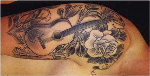 guitarras acusticas 3 1 - tatuajes de guitarras