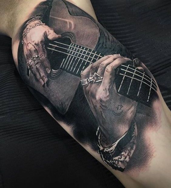 guitarras acusticas 5 1 - tatuajes de guitarras