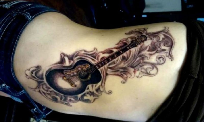 guitarras acusticas 6 1 - tatuajes de guitarras