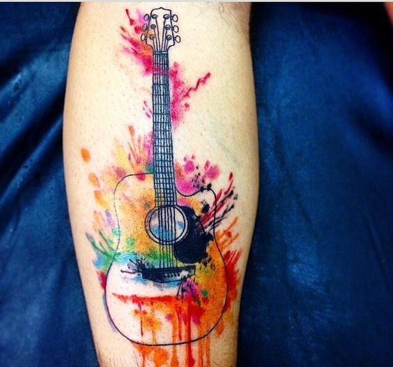 guitarras acusticas 7 1 - tatuajes de guitarras