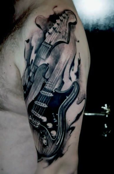 guitarras brazo 6 1 - tatuajes de guitarras