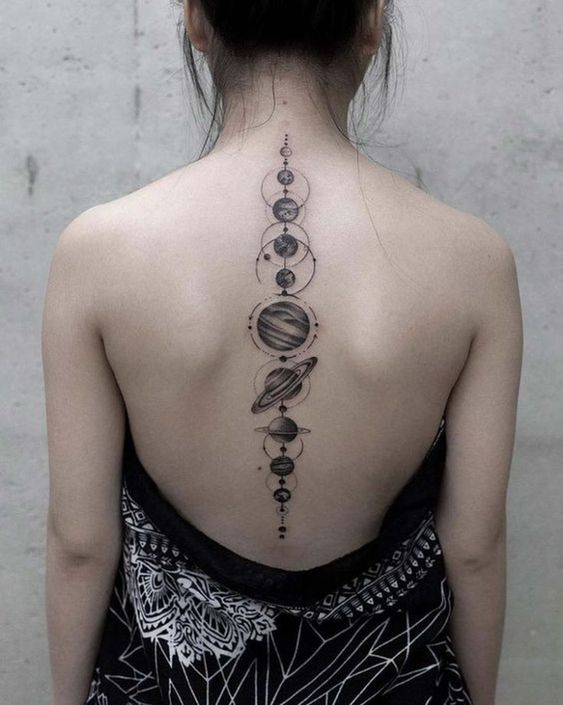 planetas en la espalda 2 - tatuajes de planetas