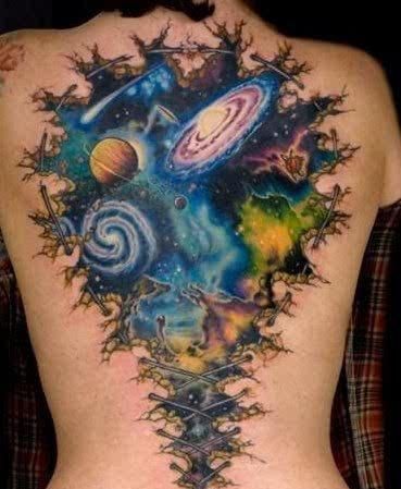 planetas en la espalda 3 - tatuajes de planetas