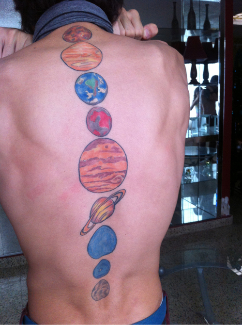 planetas en la espalda 4 - tatuajes de planetas