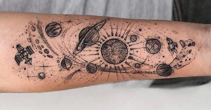 planetas y galaxias 1 - tatuajes de planetas