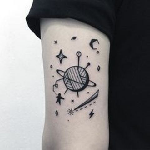 planetas y galaxias 2 - tatuajes de planetas