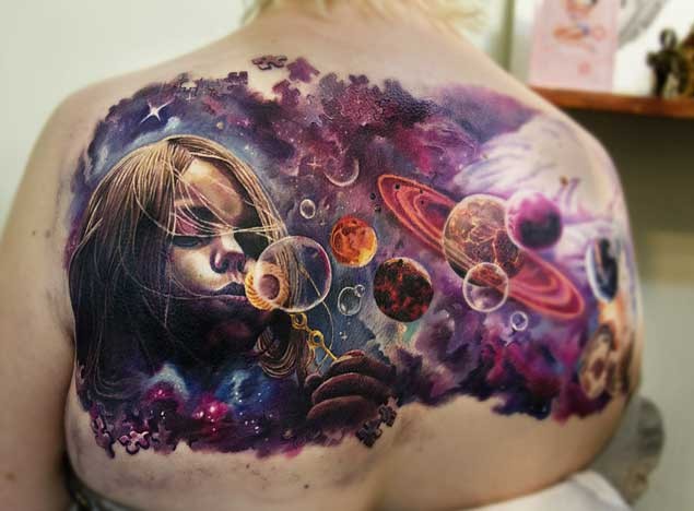 planetas y galaxias 4 - tatuajes de planetas