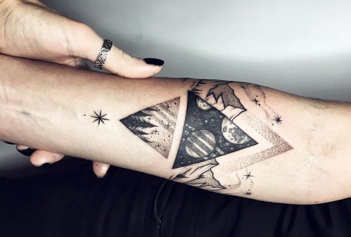 triangulos - Tatuajes para amigas