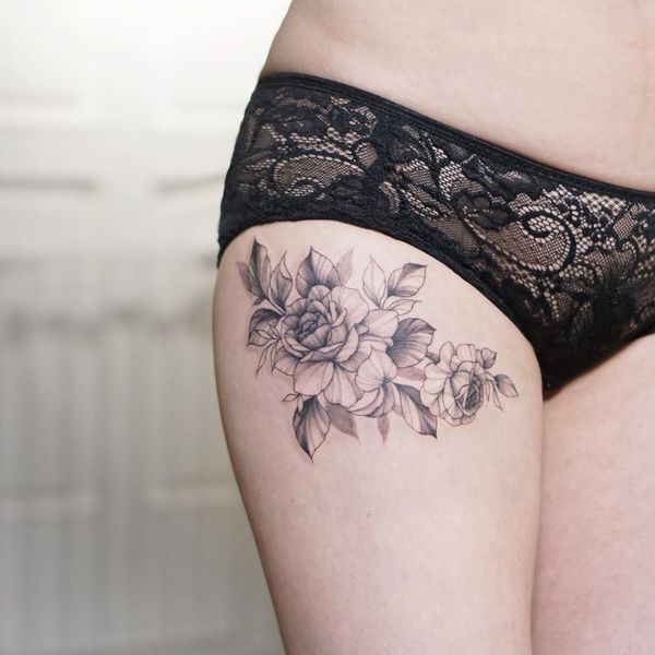 Tatuajes de Mujeres En La Pierna De Rosas 2 - Tatuajes para Mujeres en las Piernas