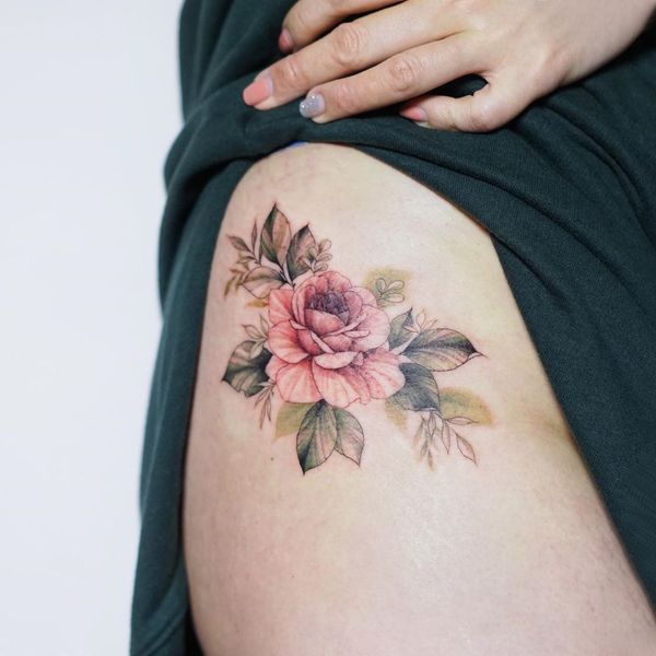 Tatuajes de Mujeres En La Pierna De Rosas 3 - Tatuajes para Mujeres en las Piernas