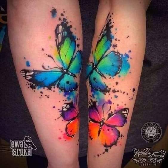 Tatuajes de Mujeres Pierna mariposa 1 - Tatuajes para Mujeres en las Piernas