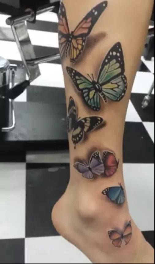 Tatuajes de Mujeres Pierna mariposa 6 - Tatuajes para Mujeres en las Piernas